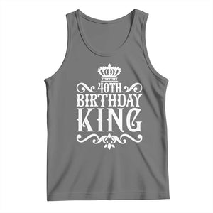 40th Birthday King Royal Crown Graphic For Men Tank Top TS12 Black Heather Print Your Wear