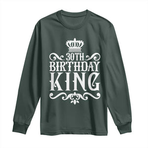 30th Birthday King Long Sleeve Shirt Royal Crown Graphic For Men
