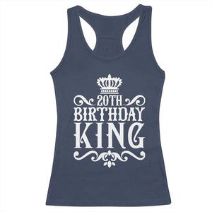 20th Birthday King Crown Gift For Men Racerback Tank Top