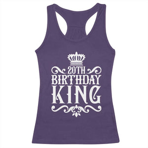 20th Birthday King Crown Gift For Men Racerback Tank Top