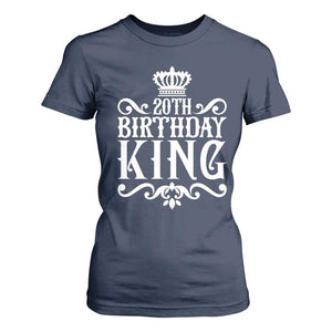 20th Birthday King Crown Gift For Men T Shirt For Women TS12 Navy Print Your Wear