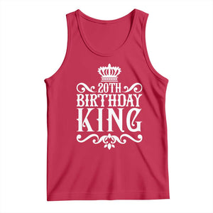 20th Birthday King Crown Gift For Men Tank Top TS12 Red Print Your Wear