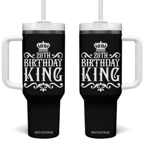20th Birthday King Crown Gift For Men Tumbler With Handle TS12 One Size: 40 oz Black Print Your Wear
