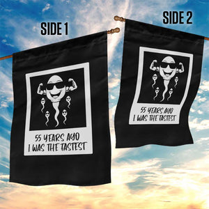 55 Years Ago I Was The Fastest Garden Flag Funny 55th Birthday Milestone Graphic
