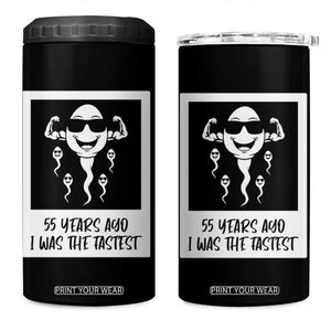 55 Years Ago I Was The Fastest 4 in 1 Can Cooler Tumbler Funny 55th Birthday Milestone Graphic TS12 One Size: 16 oz Black Print Your Wear