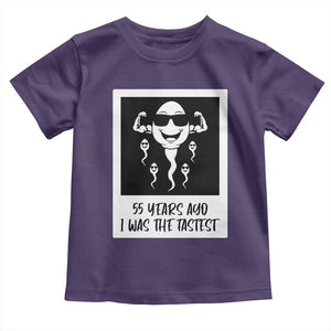 55 Years Ago I Was The Fastest Toddler T Shirt Funny 55th Birthday Milestone Graphic TS12 Purple Print Your Wear