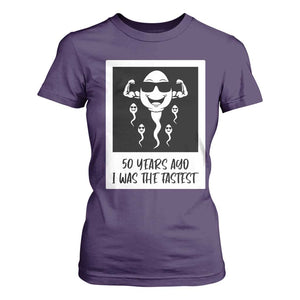 50 Years Ago I Was The Fastest T Shirt For Women Funny 50th Birthday Gift TS12 Purple Print Your Wear