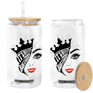 Its My 45th Birthday Glass Can Birthday Queen Crown Gift For Women TS12 Print Your Wear