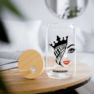 Its My 45th Birthday Glass Can Birthday Queen Crown Gift For Women TS12 Print Your Wear