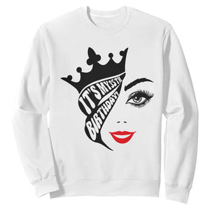 Its My 35th Birthday Sweatshirt Birthday Queen Crown Gift For Women TS12 White Print Your Wear
