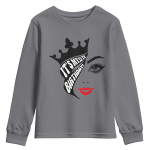 Its My 35th Birthday Youth Sweatshirt Birthday Queen Crown Gift For Women TS12 Charcoal Print Your Wear