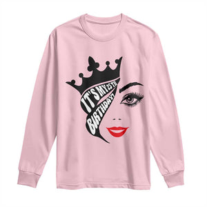 Its My 25th Birthday Long Sleeve Shirt Birthday Queen Crown Gift For Women TS12 Light Pink Print Your Wear