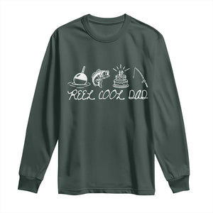Reel Cool Dad Long Sleeve Shirt Funny Fishing Dad Birthday Gift TS12 Dark Forest Green Print Your Wear
