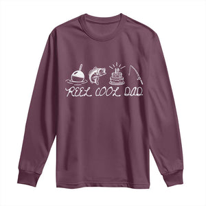 Reel Cool Dad Long Sleeve Shirt Funny Fishing Dad Birthday Gift TS12 Maroon Print Your Wear