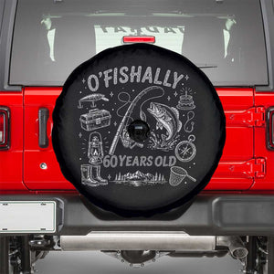 O'Fishally 60 Years Old Spare Tire Cover Funny Fisherman Birthday Graphic