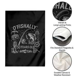 O'Fishally 50 Years Old Garden Flag Funny Fisherman Birthday Graphic TS12 Print Your Wear