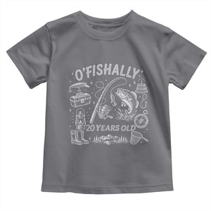 O'Fishally 20 Years Old Toddler T Shirt Funny Fisherman Birthday Graphic