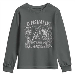 O'Fishally 20 Years Old Youth Sweatshirt Funny Fisherman Birthday Graphic