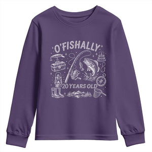 O'Fishally 20 Years Old Youth Sweatshirt Funny Fisherman Birthday Graphic