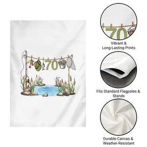 70th Birthday Fishing Garden Flag Fisherman Birthday Party Gift TS12 Print Your Wear