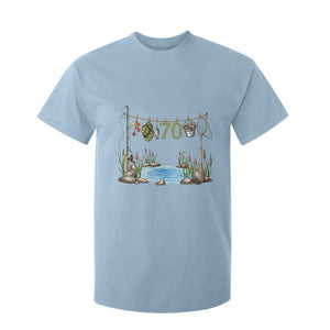 70th Birthday Fishing T Shirt For Kid Fisherman Birthday Party Gift TS12 Light Blue Print Your Wear