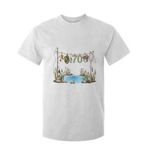 70th Birthday Fishing T Shirt For Kid Fisherman Birthday Party Gift TS12 White Print Your Wear