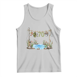 70th Birthday Fishing Tank Top Fisherman Birthday Party Gift TS12 Ash Print Your Wear
