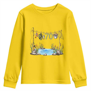 70th Birthday Fishing Youth Sweatshirt Fisherman Birthday Party Gift TS12 Daisy Print Your Wear