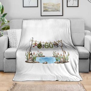 60th Birthday Fishing Throw Blanket Fisherman Birthday Party Gift TS12 Print Your Wear