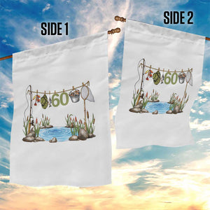 60th Birthday Fishing Garden Flag Fisherman Birthday Party Gift TS12 Print Your Wear