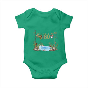 60th Birthday Fishing Baby Onesie Fisherman Birthday Party Gift TS12 Irish Green Print Your Wear