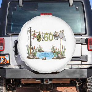 60th Birthday Fishing Spare Tire Cover Fisherman Birthday Party Gift TS12 No hole White Print Your Wear