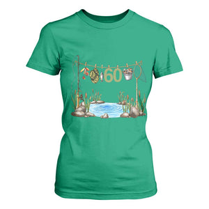 60th Birthday Fishing T Shirt For Women Fisherman Birthday Party Gift TS12 Irish Green Print Your Wear
