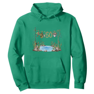 50th Birthday Fishing Hoodie Fisherman Birthday Party Gift TS12 Irish Green Print Your Wear