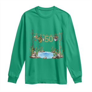 50th Birthday Fishing Long Sleeve Shirt Fisherman Birthday Party Gift TS12 Irish Green Print Your Wear