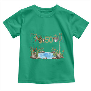 50th Birthday Fishing Toddler T Shirt Fisherman Birthday Party Gift TS12 Irish Green Print Your Wear
