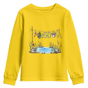50th Birthday Fishing Youth Sweatshirt Fisherman Birthday Party Gift TS12 Daisy Print Your Wear