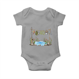 40th Birthday Fishing Baby Onesie Fisherman Birthday Party Gift TS12 Sport Gray Print Your Wear