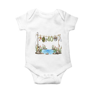 40th Birthday Fishing Baby Onesie Fisherman Birthday Party Gift TS12 White Print Your Wear