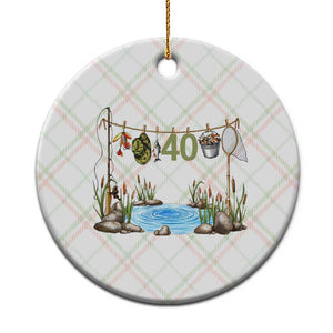 40th Birthday Fishing Ceramic Ornament Fisherman Birthday Party Gift TS12 1pc Christmas Plaid Print Your Wear