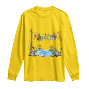 40th Birthday Fishing Long Sleeve Shirt Fisherman Birthday Party Gift TS12 Daisy Print Your Wear