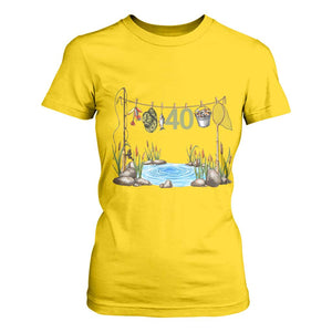 40th Birthday Fishing T Shirt For Women Fisherman Birthday Party Gift TS12 Daisy Print Your Wear