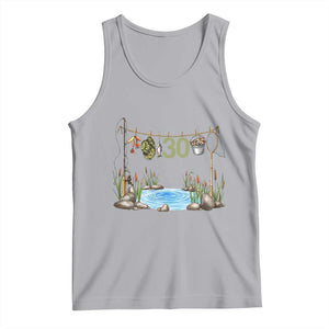 30th Birthday Fishing Tank Top Fisherman Birthday Party Gift TS12 Athletic Heather Print Your Wear