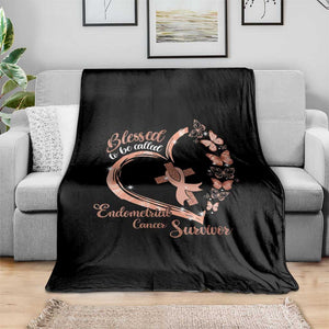 Endometrial Cancer Warrior Gift Throw Blanket Blessed To Be Called A Survivor