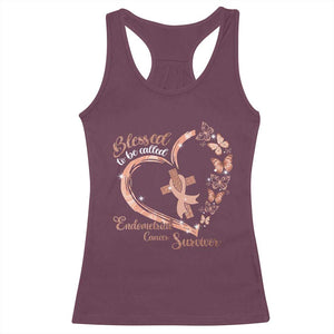 Endometrial Cancer Warrior Gift Racerback Tank Top Blessed To Be Called A Survivor