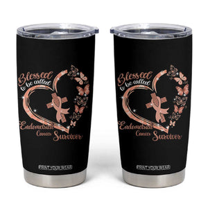 Endometrial Cancer Warrior Gift Tumbler Cup Blessed To Be Called A Survivor