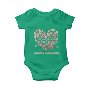 Endometrial Cancer Family Support Baby Onesie I Wear Peach For My Mom
