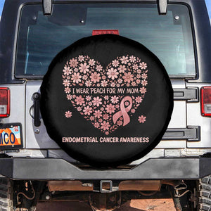 Endometrial Cancer Family Support Spare Tire Cover I Wear Peach For My Mom