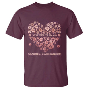 Endometrial Cancer Family Support T Shirt I Wear Peach For My Mom