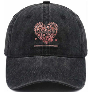 Endometrial Cancer Family Support Washed Cotton Baseball Cap I Wear Peach For My Mom